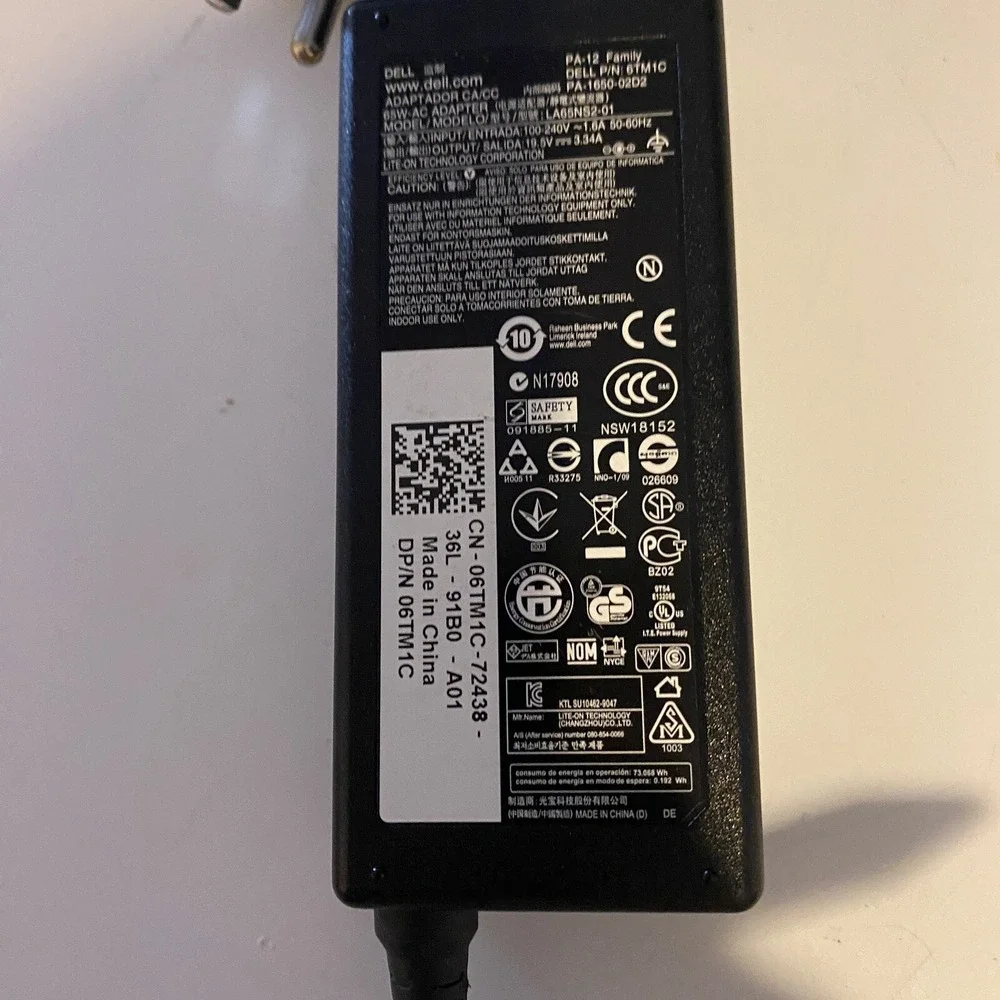 Dell LA65NS2-01 AC Charger Adapter - Black‎